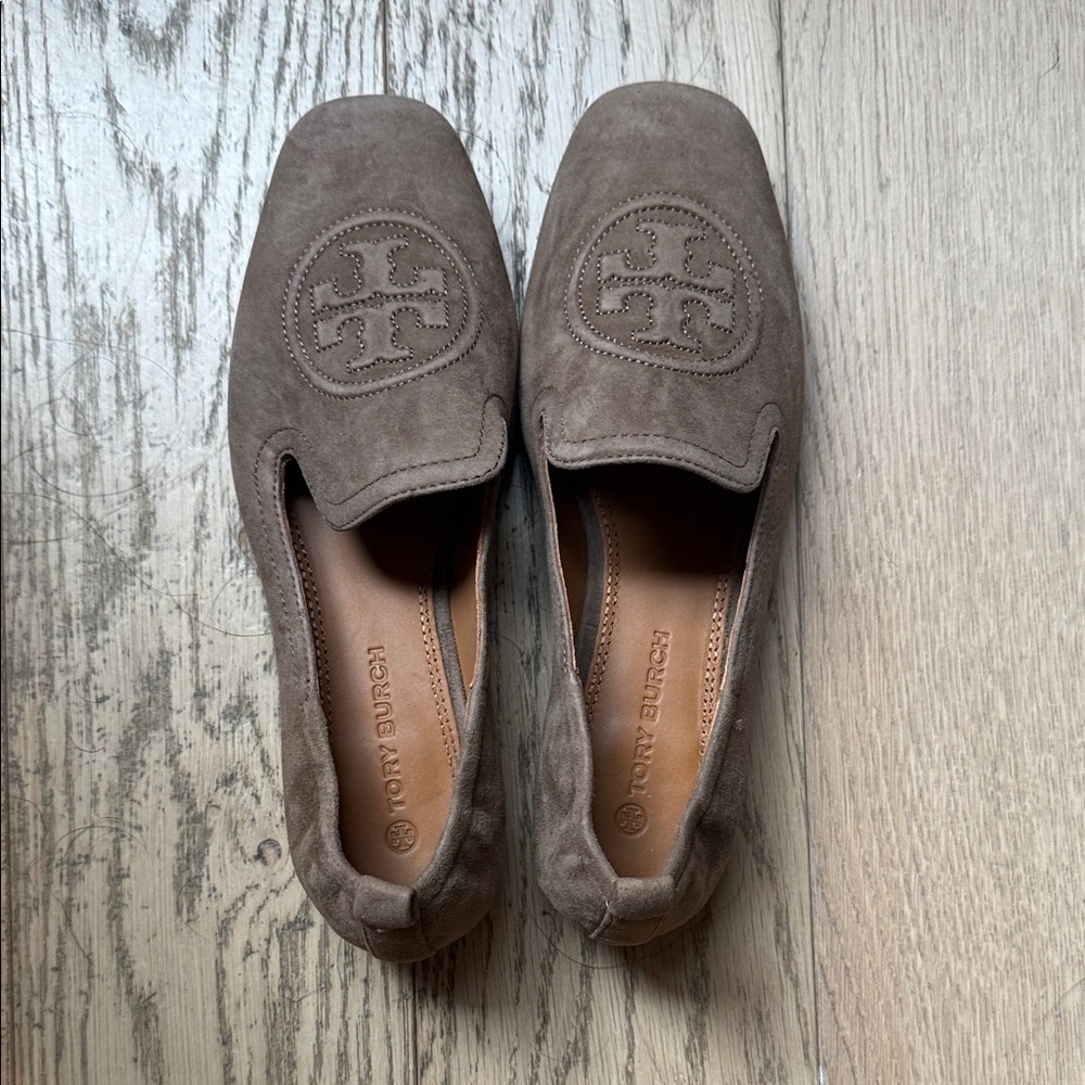 Tory Burch Brown Suede Loafers